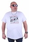 Mocgrande Büyük Beden Erkek Baskılı Tişört Black 23127 BEYAZ-BEYAZ