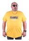 Mocgrande Büyük Beden Erkek Baskılı Tişört Brnx Boy 23131 Sarı-Sarı