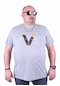Mocgrande Büyük Beden Erkek Baskılı Tişört Dynamic 23133 Grı Melanj-Grı Melanj
