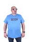 Mocgrande Büyük Beden Erkek Baskılı Tişört Never 23135 Mavı-Mavı