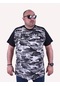 Mocgrande Büyük Beden Shoulder Line Camouflage Erkek Tişört 23147 Füme Unisex