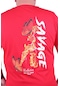 Mocgrande Büyük Beden Sıfır Yaka Tişört Savage 23101 Kırmızı