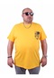 Mocgrande Erkek Büyük Beden Sıfır Yaka Cepli Tişört 23185 Sarı Sarı