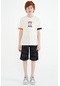 Tommy Life Ekru Kol Ucu Renkli Detaylı Baskılı Oversize Erkek Çocuk T-shirt - 11137 Ekru