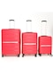 Gbag Pp 3lü Valiz Seti Kırılmaz Slikon Polipropilen Bavul Kırmızı