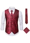 Ikkb Sonbahar Giyim Yeni Moda Erkek İşlemeli Yelek Kırmızı