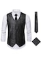 Ikkb Sonbahar Giyim Yeni Moda Erkek İşlemeli Yelek Siyah