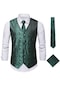Ikkb Sonbahar Giyim Yeni Moda Erkek İşlemeli Yelek Yeşil