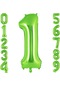 1 Sıfır Rakam Açık Yeşil Folyo Balon 32-34" Inc 82 Cm