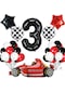 3 Yaş Yarış Arabası Temalı Doğum Günü Parti Kutlama Balon Seti