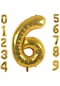 6 Altı Rakam Gold Folyo Balon 34" Inc 76 CM