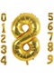 8 Sekiz Rakam Gold Folyo Balon 34" Inc 76 CM
