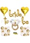 Bride To Be El Yazısı, Tek Taş Yüzük Ve Kalp Folyo Balonlu Gold Bride To Be Set