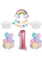 Gökkuşağı Bulut Konsepti 1 Yaş Doğum Günü Parti Kutlama Seti