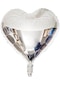 Gümüş Kalp Folyo Balon 18 İnç - 45 Cm