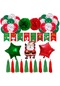 Maotai 45'li Merry Christmas Balon Kiti Kırmızı Ve Yeşil Lateks Balon İle Afiş Ponponlar Ve Püsküller Için Noel Dekorasyon