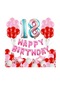 Maotai 56'lı 18 Happy Birthday Balon Kiti Pembe 40 Inç Mylar Balon Pembe Ve Kırmızı Lateks Balon Için 18 Yıl Doğum Günü Partisi Dekorasyon