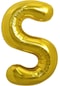 S Harf Gold Folyo Balon16 İnç 36 cm