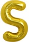 S Harf Gold Folyo Balon16 İnç 36 cm