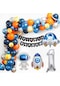 Uzay Temalı Doğum Günü Seti 1 Yaş ; 4 Adet Folyo Balon, 60 Adet Lateks Balon, Banner, Balon Zinciri ve Balon Bandı