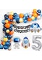 Uzay Temalı Doğum Günü Seti 5 Yaş ; 4 Adet Folyo Balon, 60 Adet Lateks Balon, Banner, Balon Zinciri ve Balon Bandı