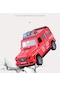 Tcherchi Oyuncak Araba Atalet Düşmeye Dayanıklı Açılabilir Kapı Polis Arabası İtfaiye Aracı Modeli Off-road Küçük Araba Kırmızı