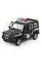 Tcherchi Oyuncak Araba Atalet Düşmeye Dayanıklı Açılabilir Kapı Polis Arabası İtfaiye Aracı Modeli Off-road Küçük Araba Siyah