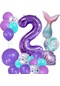2 Yaş Deniz Kızı Temalı Doğum Günü Parti Kutlama Seti Konsept 1