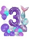 3 Yaş Deniz Kızı Temalı Doğum Günü Parti Kutlama Seti Konsept 1