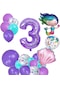 3 Yaş Deniz Kızı Temalı Doğum Günü Parti Kutlama Seti Konsept 2