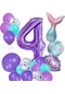 4 Yaş Deniz Kızı Temalı Doğum Günü Parti Kutlama Seti Konsept 1