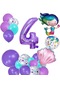 4 Yaş Deniz Kızı Temalı Doğum Günü Parti Kutlama Seti Konsept 2