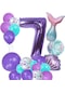 7 Yaş Deniz Kızı Temalı Doğum Günü Parti Kutlama Seti Konsept 1