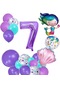 7 Yaş Deniz Kızı Temalı Doğum Günü Parti Kutlama Seti Konsept 2