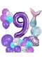 9 Yaş Deniz Kızı Temalı Doğum Günü Parti Kutlama Seti Konsept 1