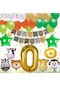 Safari Konsepti 0 Yaş Doğum Günü Parti Kutlama Seti; Rakam Ve Yıl