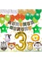 Safari Konsepti 3 Yaş Doğum Günü Parti Kutlama Seti; Rakam Ve Yıl
