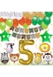Safari Konsepti 5 Yaş Doğum Günü Parti Kutlama Seti; Rakam Ve Yıl