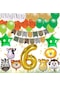 Safari Konsepti 6 Yaş Doğum Günü Parti Kutlama Seti; Rakam Ve Yıl