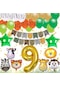 Safari Konsepti 9 Yaş Doğum Günü Parti Kutlama Seti; Rakam Ve Yıl