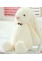 Uyku Arkadaşım Papyonlu Uzun Kulak Bunny Peluş Tavşan 65 Cm Beyaz