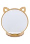 Kedi Ayna Ahşap Standlı Masa Üstü Makyaj Aynası Make Up 14cm