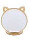Kedi Ayna Ahşap Standlı Masa Üstü Makyaj Aynası Make Up 19cm
