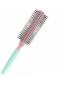 Koodmax İki Renkli Saç Şekillendirici Fön Fırçası - Saç Düzleştirici Tarak - Yeşil Sap - Pembe Fırça