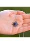 Lapis Lazuli Taşı Gümüş Kolye - Güneş Şeklinde  Kolye