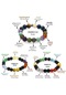 Küre Kesim Multicolor Doğaltaş Kombinli Erkek-kadın-genç Başarı Bilekliği 3lü Set
