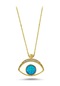 Beyaz Zirkon Taşlı Opal Kolye (498590852)
