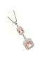 Sky Diamond Pink Morganit Taşlı 925 Ayar Gümüş Lüks Kolye (523018421)