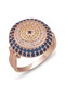 Stillove Gümüş Rose Gold Yuvarlak Nazarlı Kadın Yüzük