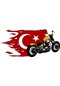 Alevli Türk Bayrağı Ve Motor Sticker 00041